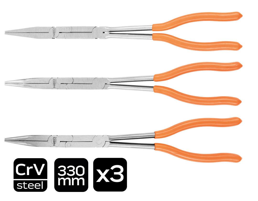 CRV dvojkĺbové kliešte sada 3 ks. od NEO TOOLS nájdeš na naravis.sk