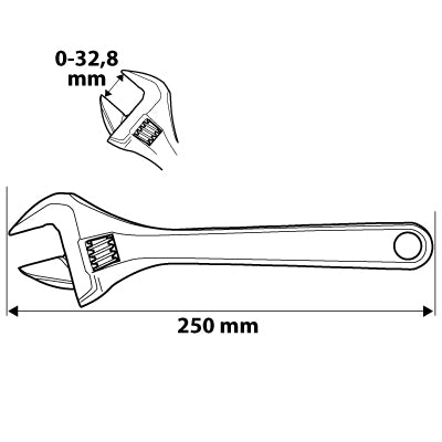 Nastaviteňý kľúč 250 mm, 0-33 mm od NEO TOOLS nájdeš na naravis.sk