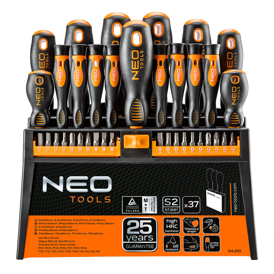 Sada skrutkovačov s bitmi, 37 ks od NEO TOOLS nájdeš na naravis.sk