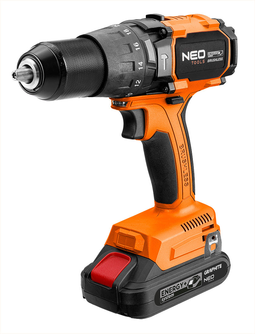 Bezkartáčový vŕtací skrutkovač s príklepom 100 Nm Energy+, bez batérie od NEO TOOLS nájdeš na naravis.sk