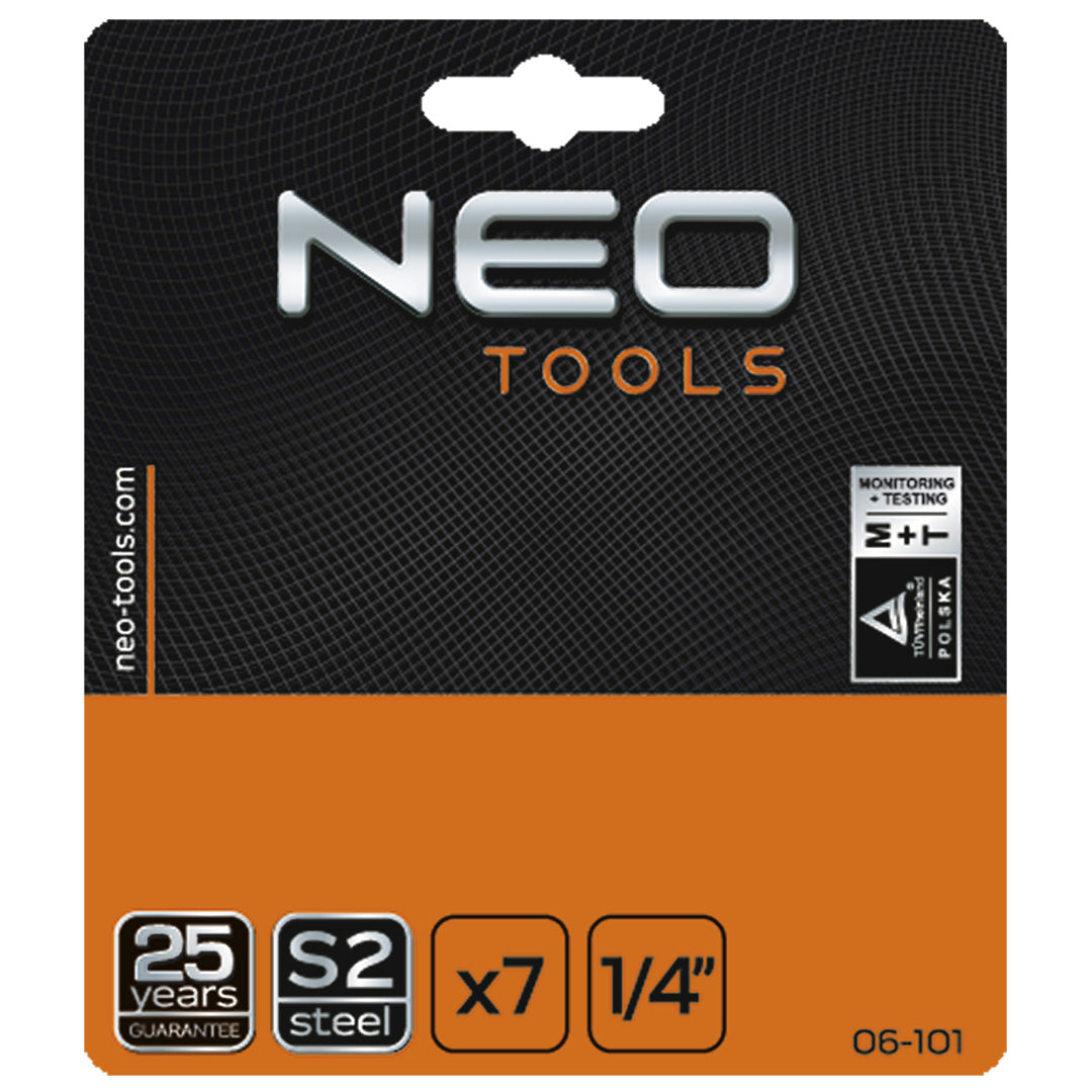 Sada bitov s nastavcom, 7 ks sada od NEO TOOLS nájdeš na naravis.sk