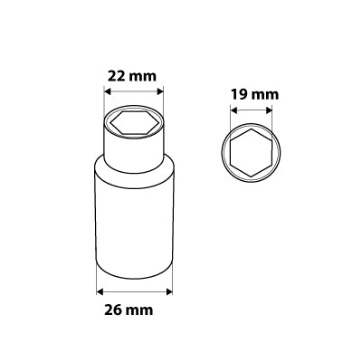 Šesťhranný nástavec 3/8" dlhý, 19 mm od NEO TOOLS nájdeš na naravis.sk