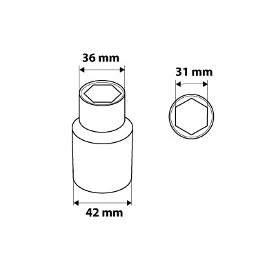 Šesťhranný nástavec 1/2", 31 mm od NEO TOOLS nájdeš na naravis.sk