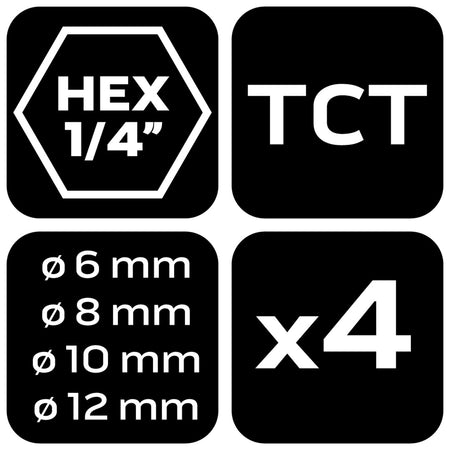 Univerzálna sada vrtákov HEX 6,8,10,12 mm od NEO TOOLS nájdeš na naravis.sk