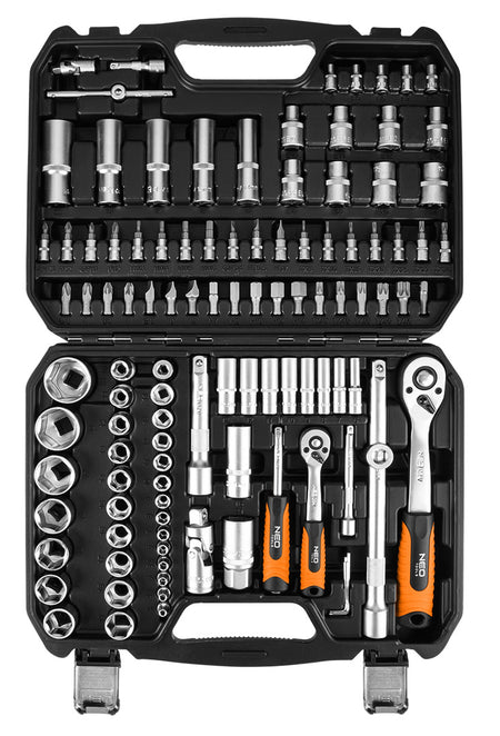 Sada nástrčných kľúčov 1/2", 1/4", 110 kusov, satén od NEO TOOLS nájdeš na naravis.sk