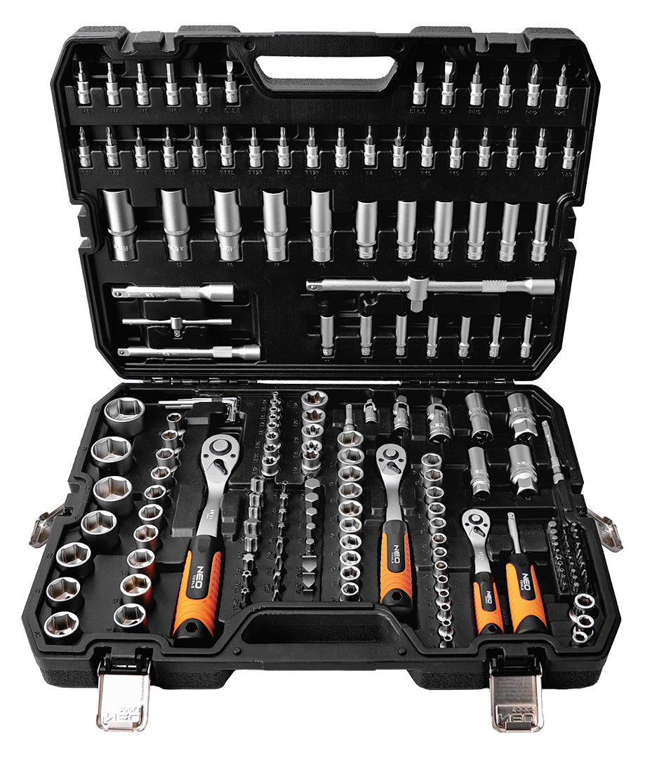 Nástrčné kľúče 1/2", 3/8", 1/4", sada 183 kusov saténové od NEO TOOLS nájdeš na naravis.sk