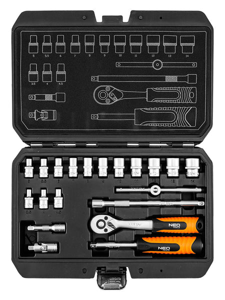 Sada nástrčných kľúčov 1/4", 20 kusov, satén od NEO TOOLS nájdeš na naravis.sk