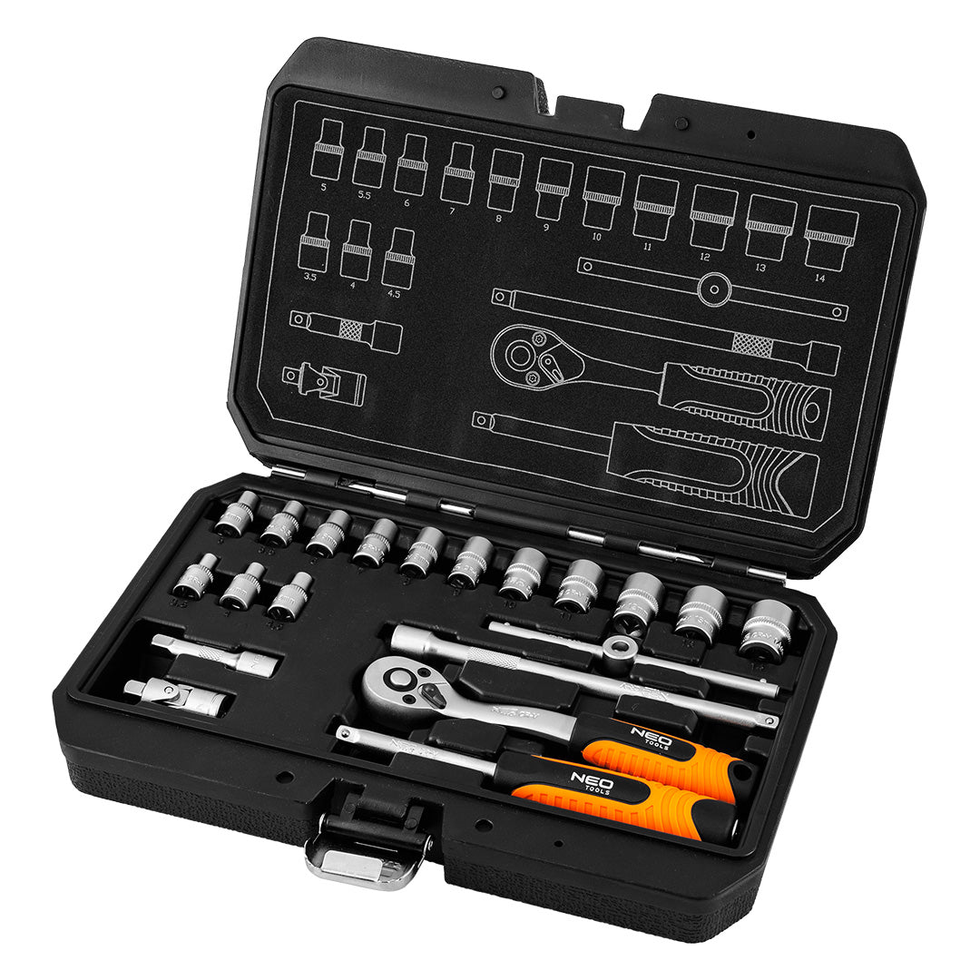 Sada nástrčných kľúčov 1/4", 20 kusov, satén od NEO TOOLS nájdeš na naravis.sk