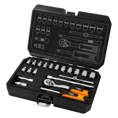 Sada nástrčných kľúčov 1/4", 20 kusov, satén od NEO TOOLS nájdeš na naravis.sk