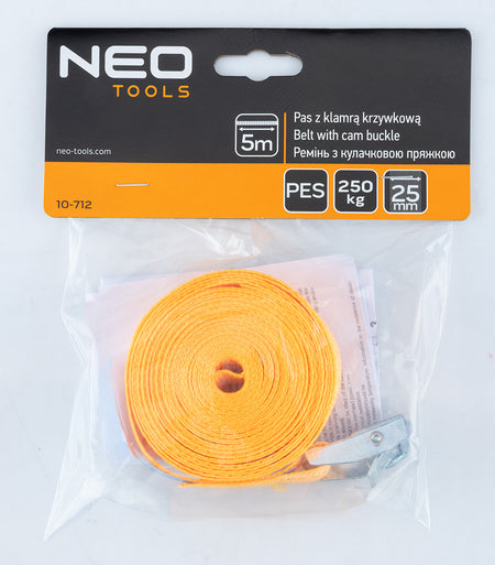 Pás s vačkovou sponou 25 mm x 5 m 1 ks. od NEO TOOLS nájdeš na naravis.sk