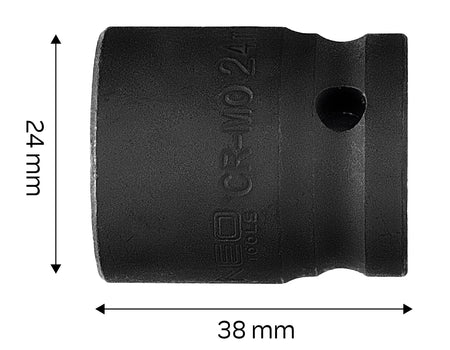 Príklepový nástavec 1/2", 24 x 38 mm, Cr-Mo od NEO TOOLS nájdeš na naravis.sk