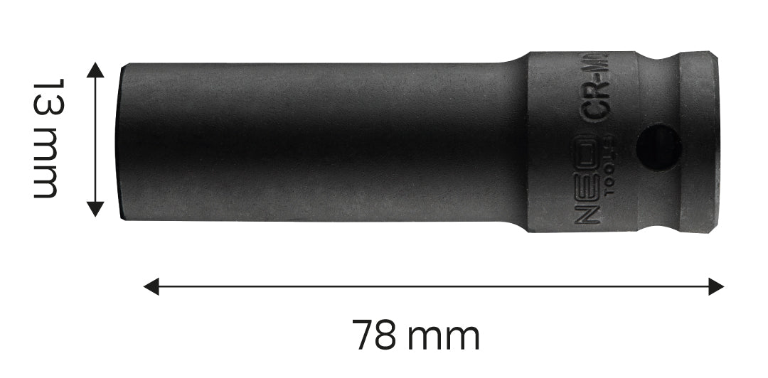 Príklepový nástavec 1/2" dlhý , 13 x 78 mm, Cr-Mo od NEO TOOLS nájdeš na naravis.sk