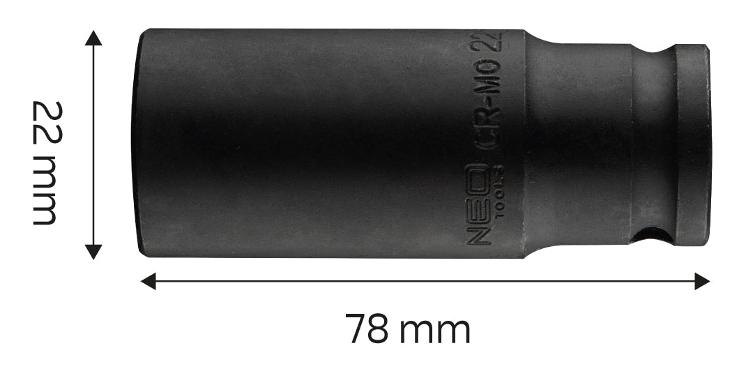Príklepový nástavec 1/2" dlhý , 22 x 78 mm, Cr-Mo od NEO TOOLS nájdeš na naravis.sk