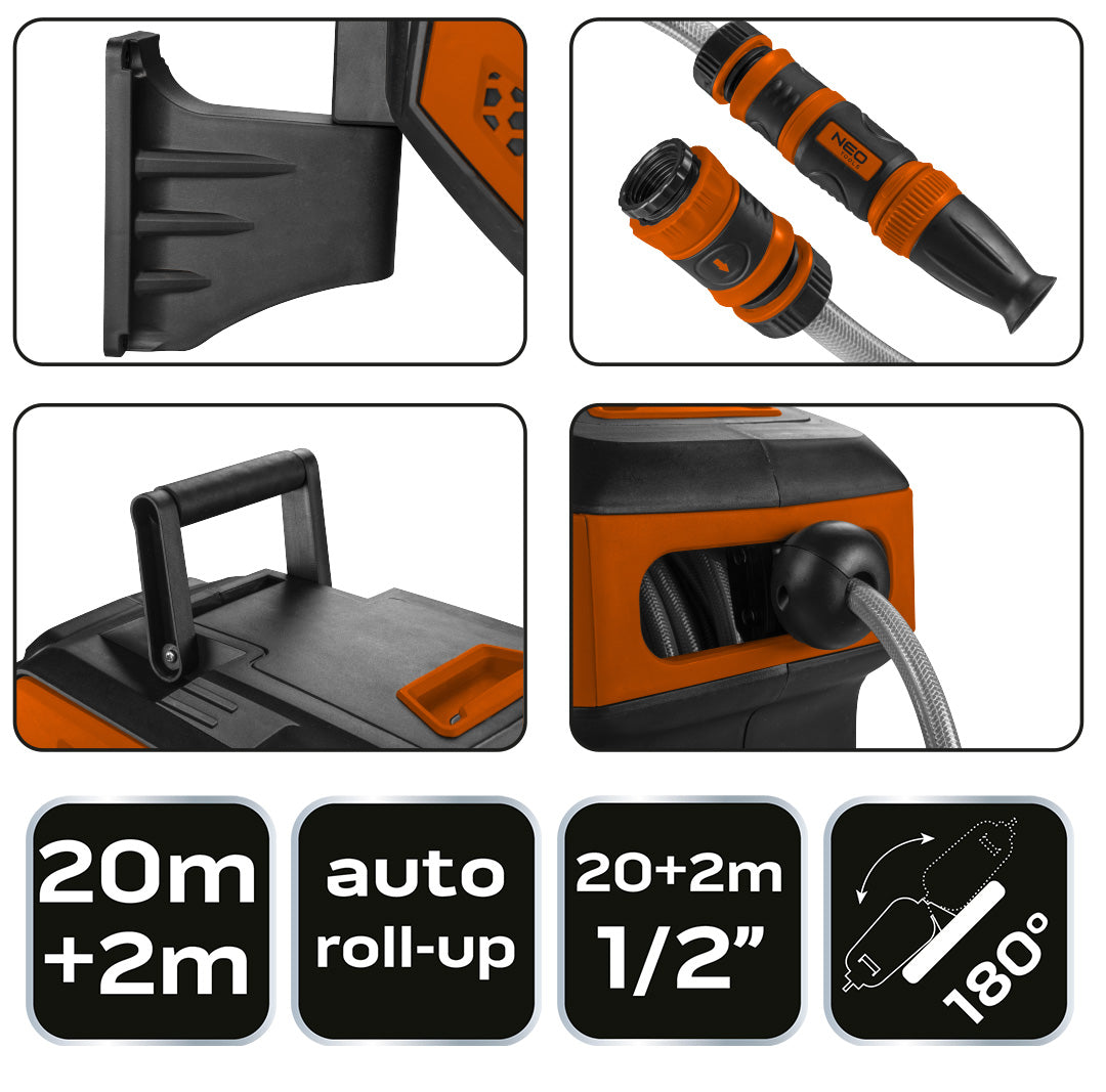 Záhradná hadica s automatickým navíjaním 1/2", 20m +2m od NEO TOOLS nájdeš na naravis.sk