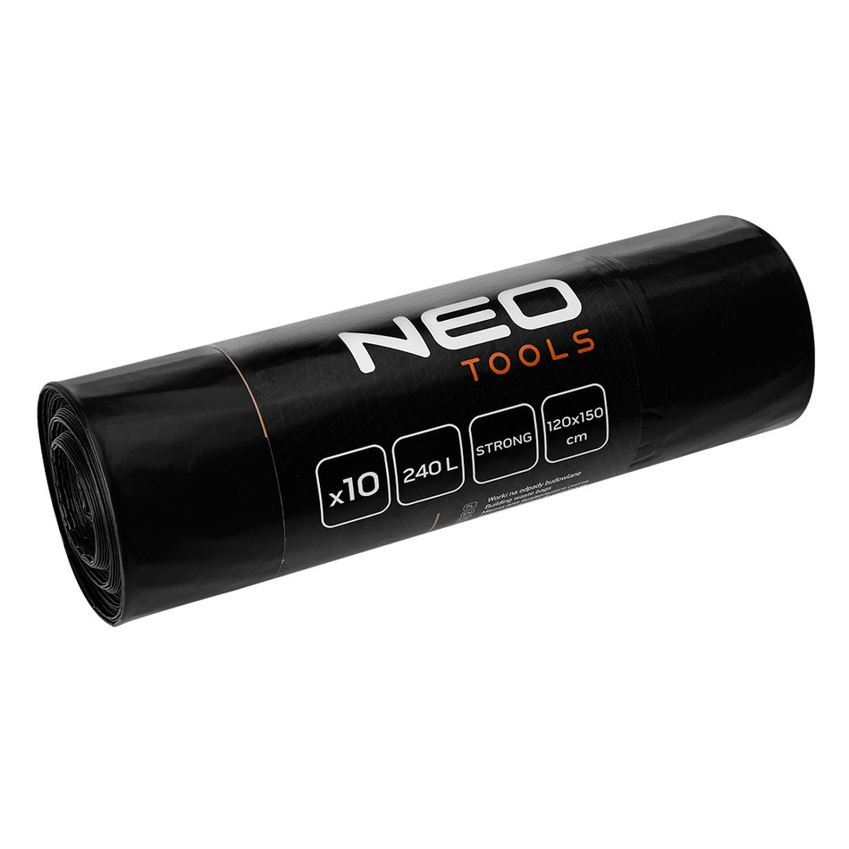 240 L stavebné vrecia, čierne, 10 kusov, 60 mic od NEO TOOLS nájdeš na naravis.sk
