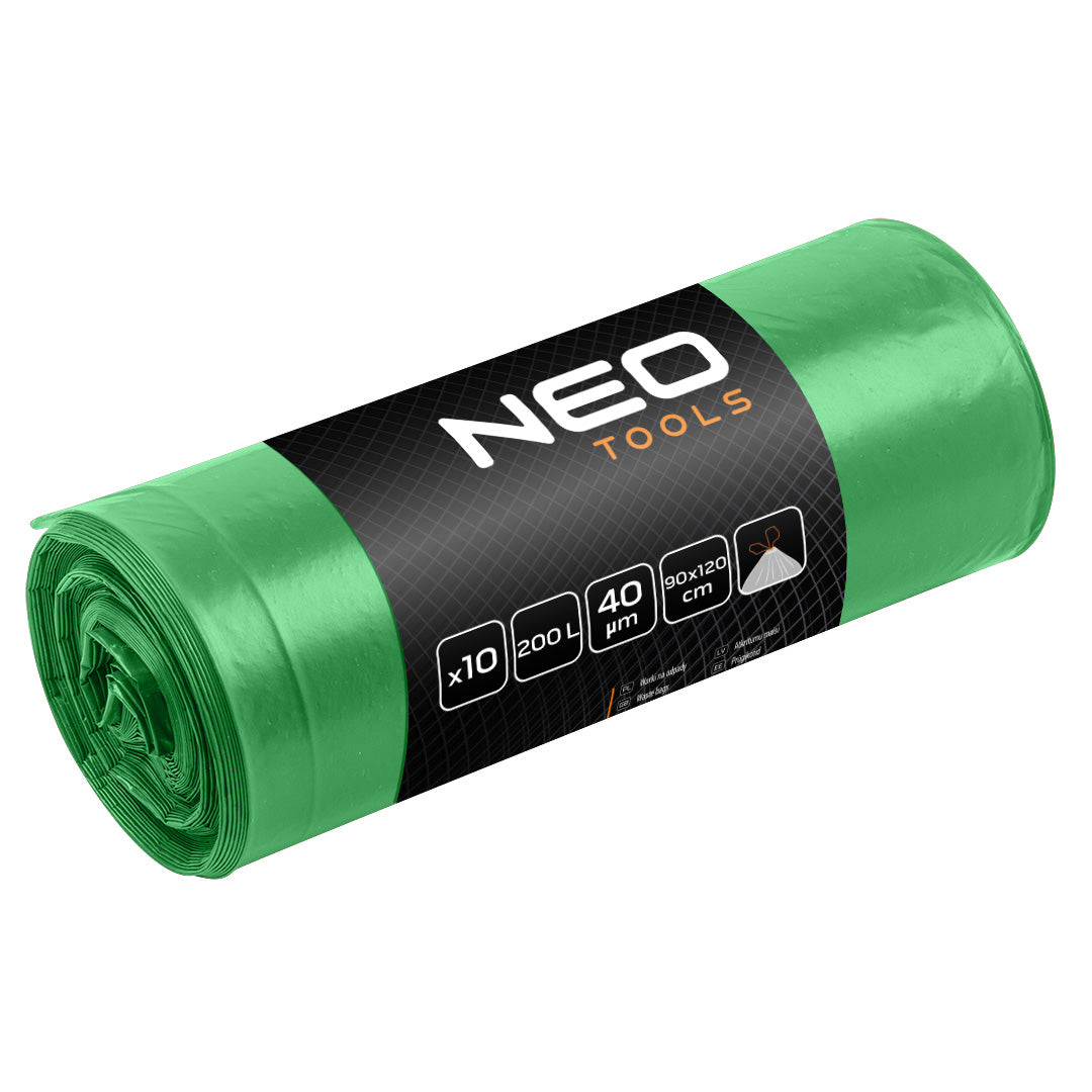 Vrecia na odpad 120 l, zelené s páskou, 40 mic, 10 ks. od NEO TOOLS nájdeš na naravis.sk