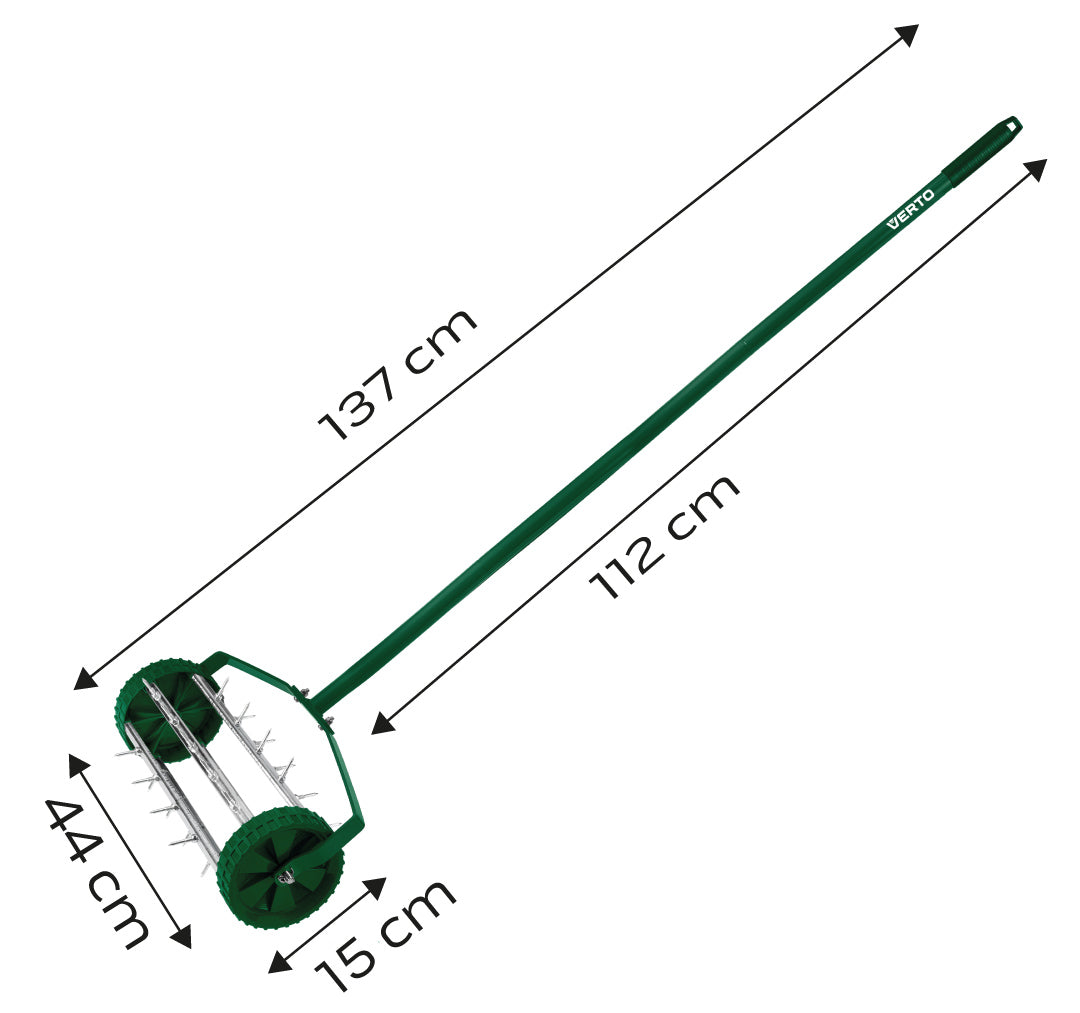 Ručný prevzdušňovač, vertikutátor trávnika 27 hrotov, priemer 15 cm od VERTO nájdeš na naravis.sk