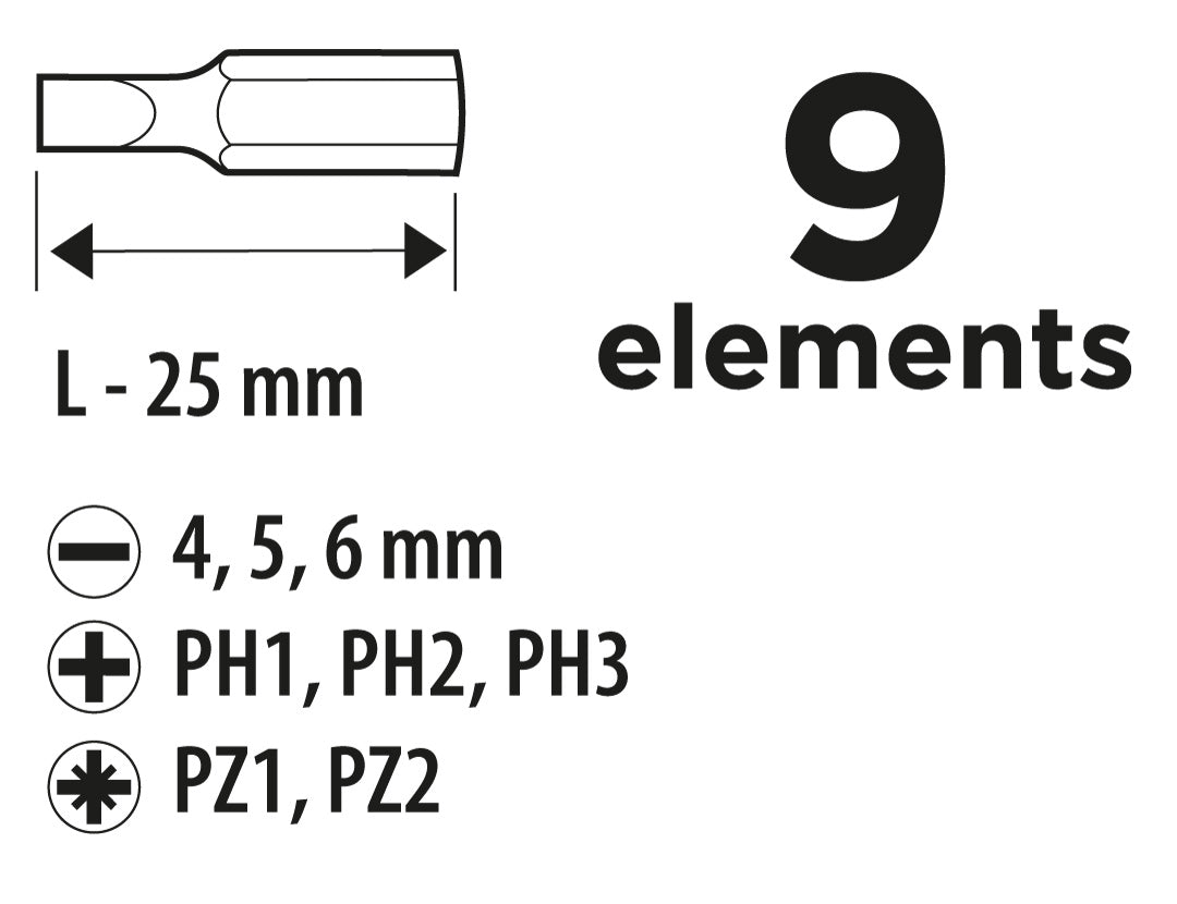 Bity s držiakom, 9 ks sada od Top Tools nájdeš na naravis.sk