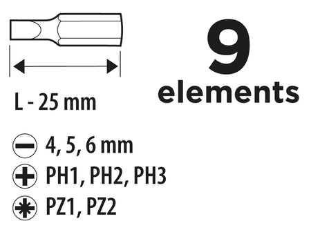 Bity s držiakom, 9 ks sada od Top Tools nájdeš na naravis.sk
