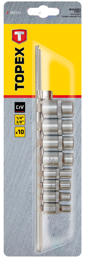 Nástavce Torx sada 1/4" 3/8", 9 ks od TOPEX nájdeš na naravis.sk