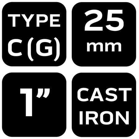 Tesárska svorka (skrutka), typ C (G), 25 mm (1"), liatina, hmotnosť 115 g od NEO TOOLS nájdeš na naravis.sk