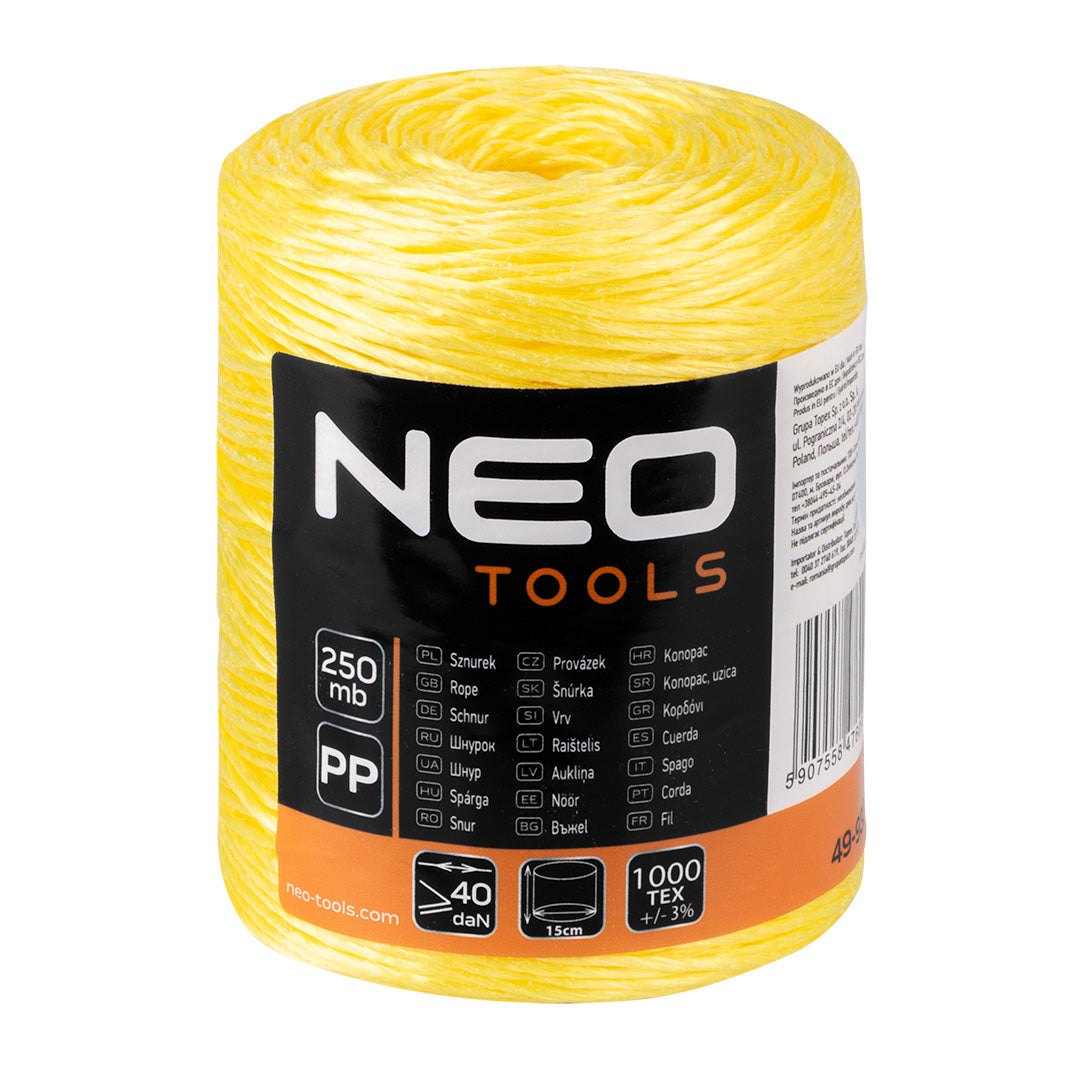 Polypropylénová šnúra 250 m od NEO TOOLS nájdeš na naravis.sk