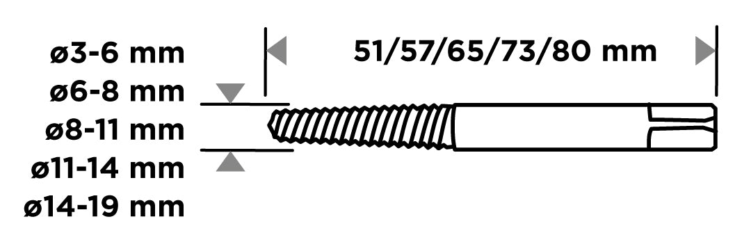 Vyťahovače na zlomené skrutky, 3-19 mm, sada 5 ks. od GRAPHITE nájdeš na naravis.sk