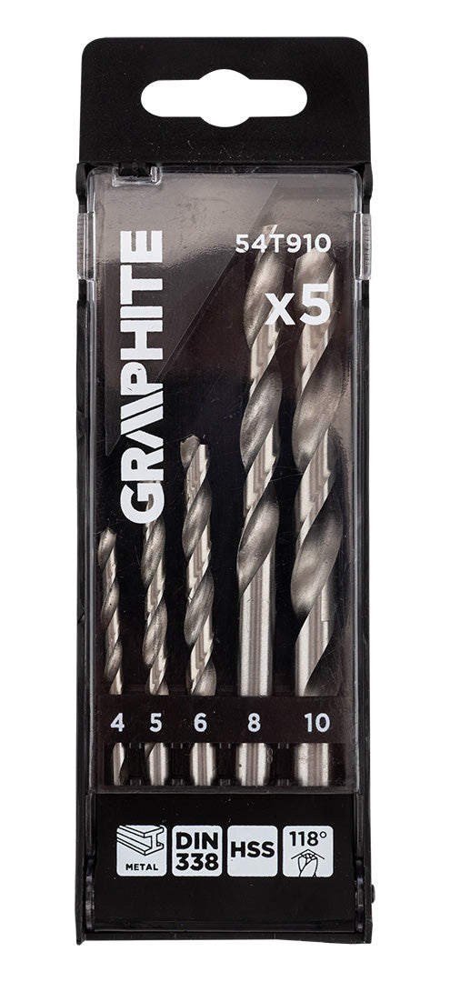 Vrtáky do kovu HSS, 4 - 10 mm, sada 5 ks. od GRAPHITE nájdeš na naravis.sk