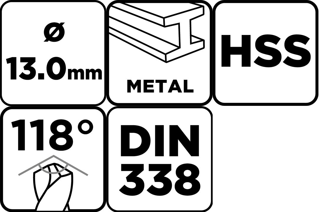 Vrták do kovu HSS, DIN 338, 13 mm od GRAPHITE nájdeš na naravis.sk