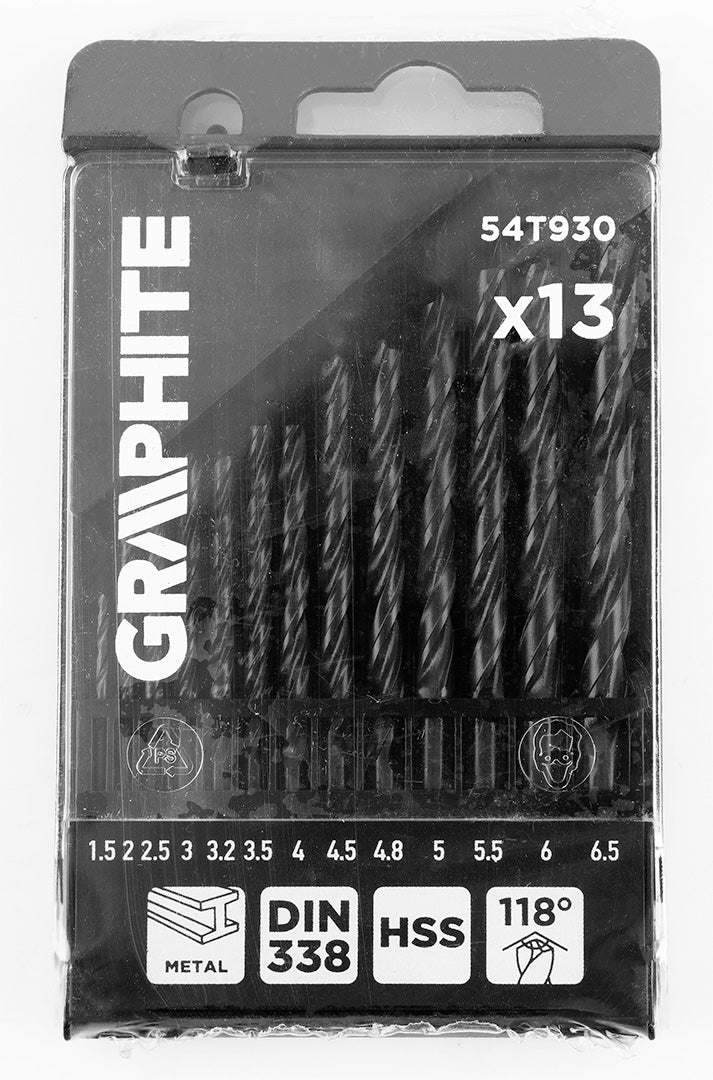 Vrtáky do kovu HSS, 1,5 - 6,5 mm, sada 13 ks. od GRAPHITE nájdeš na naravis.sk
