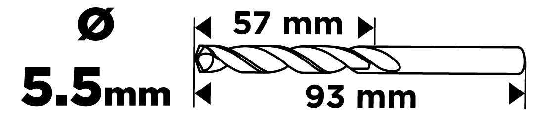 Vrtáky do kovu HSS, DIN 338, 5,5 mm, 2 ks. od GRAPHITE nájdeš na naravis.sk