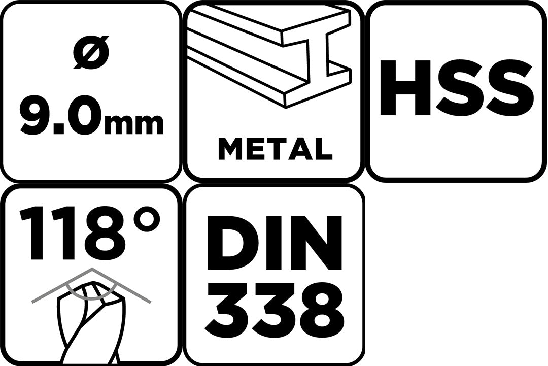 Vrták do kovu HSS, DIN 338, 9 mm od GRAPHITE nájdeš na naravis.sk