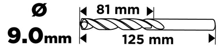 Vrták do kovu HSS, DIN 338, 9 mm od GRAPHITE nájdeš na naravis.sk