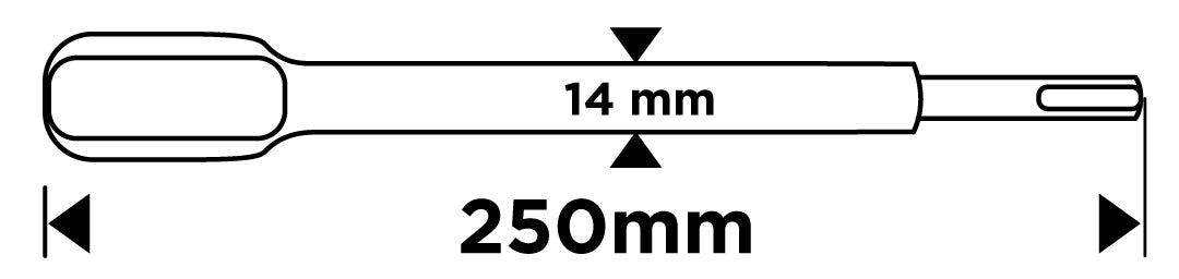 Odháňač SDS Plus 14 x 250 mm od GRAPHITE nájdeš na naravis.sk