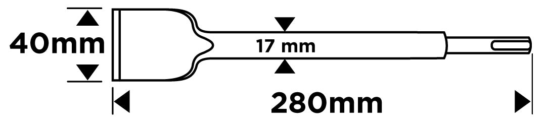 Plochý sekáč SDS Plus 40 x 17 x 280 mm od GRAPHITE nájdeš na naravis.sk