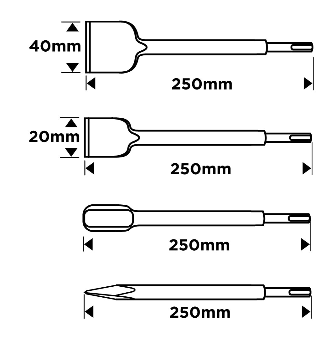 Sekáče SDS Plus, sada 4 ks. od GRAPHITE nájdeš na naravis.sk