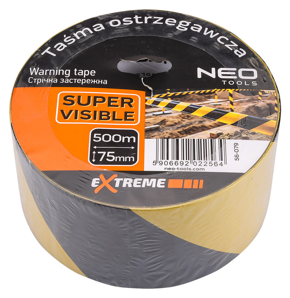 Výstražná páska žlto-čierna 75 mm x 500 m od NEO TOOLS nájdeš na naravis.sk