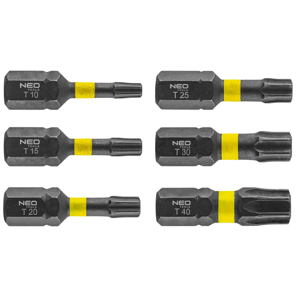 Rázové bity TX10/15/20/25/30/40 x 25 mm, 6 ks. od NEO TOOLS nájdeš na naravis.sk