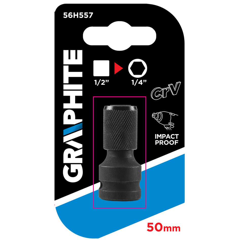 Adaptér zo štvorhranu 1/2" na šesťhran 1/4" od GRAPHITE nájdeš na naravis.sk