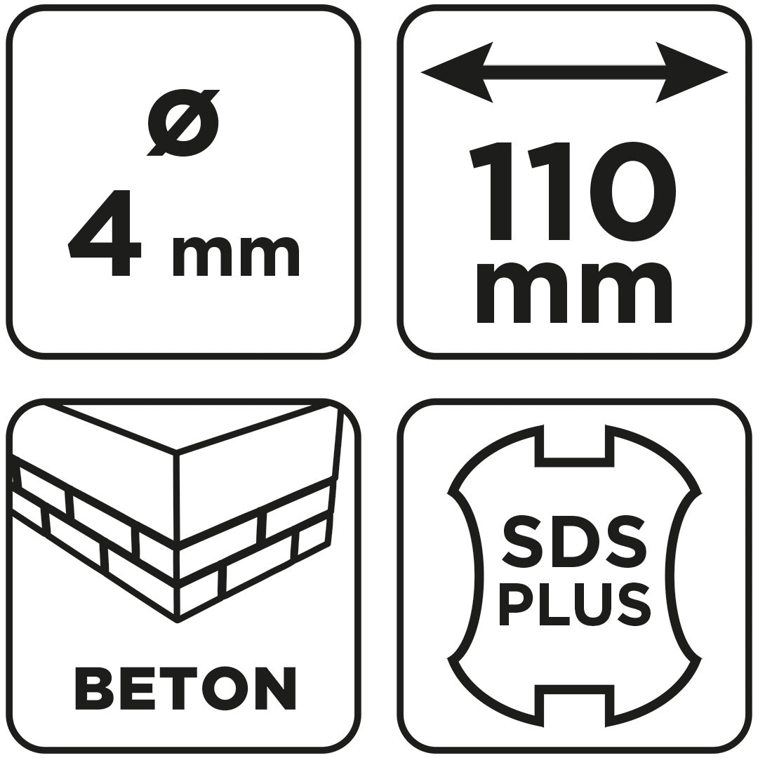 Vrták do betónu SDS Plus s dvojitou špirálou 4 x 110 mm od GRAPHITE nájdeš na naravis.sk