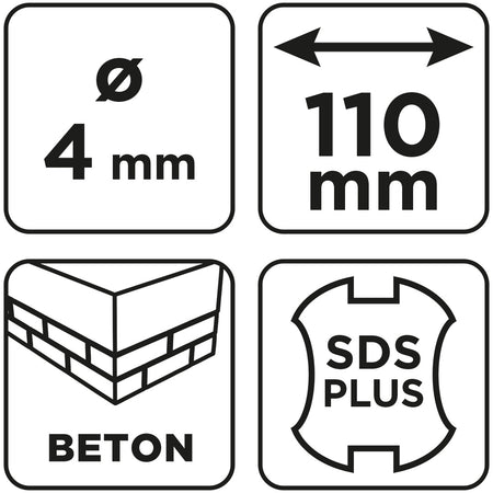 Vrták do betónu SDS Plus s dvojitou špirálou 4 x 110 mm od GRAPHITE nájdeš na naravis.sk
