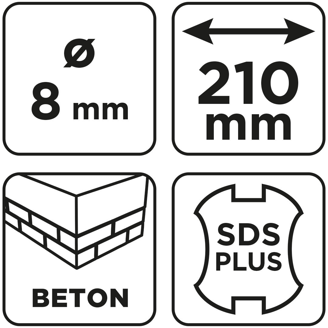 Vrták do betónu SDS Plus s dvojitou špirálou 8 x 210 mm od GRAPHITE nájdeš na naravis.sk