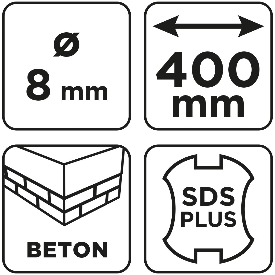 Vrták do betónu SDS Plus s dvojitou špirálou 8 x 400 mm od GRAPHITE nájdeš na naravis.sk