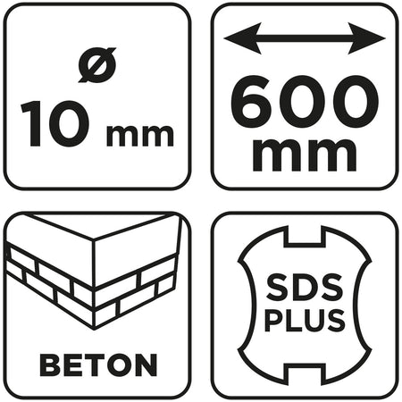 Vrták do betónu SDS Plus s dvojitou špirálou 10 x 600 mm od GRAPHITE nájdeš na naravis.sk