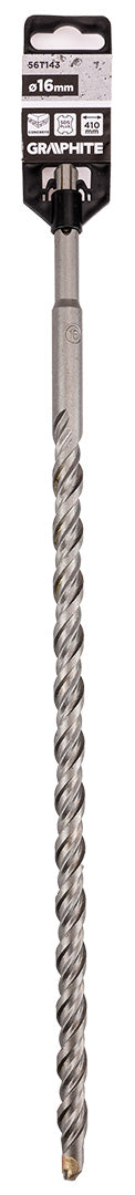 Vrták do betónu SDS Plus s dvojitou špirálou 16 x 410 mm od GRAPHITE nájdeš na naravis.sk