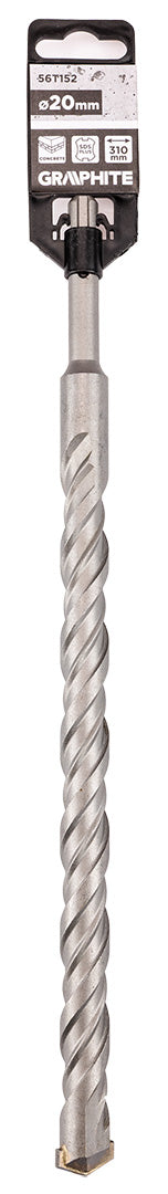 Vrták do betónu SDS Plus s dvojitou špirálou 20 x 310 mm od GRAPHITE nájdeš na naravis.sk