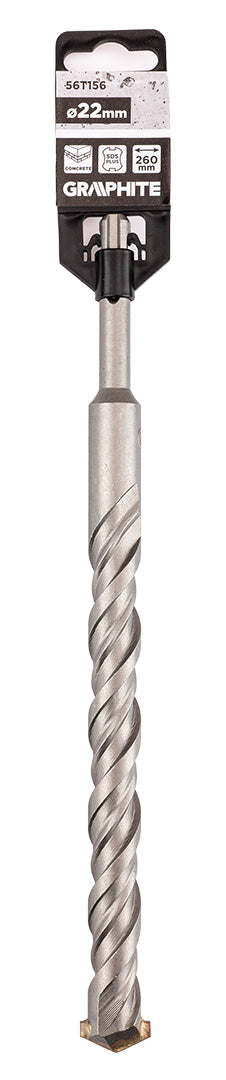 Vrták do betónu SDS Plus s dvojitou špirálou 22 x 260 mm od GRAPHITE nájdeš na naravis.sk