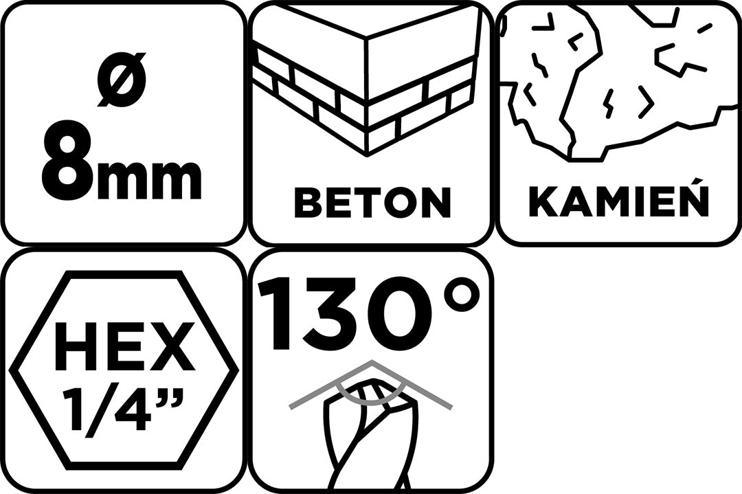 Vrták do betónu Hex 8,0 mm od GRAPHITE nájdeš na naravis.sk