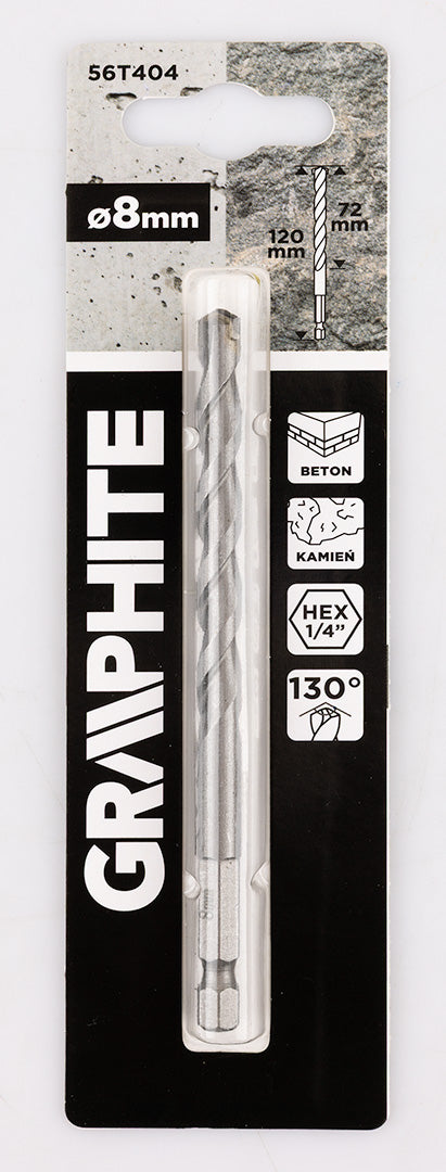 Vrták do betónu Hex 8,0 mm od GRAPHITE nájdeš na naravis.sk
