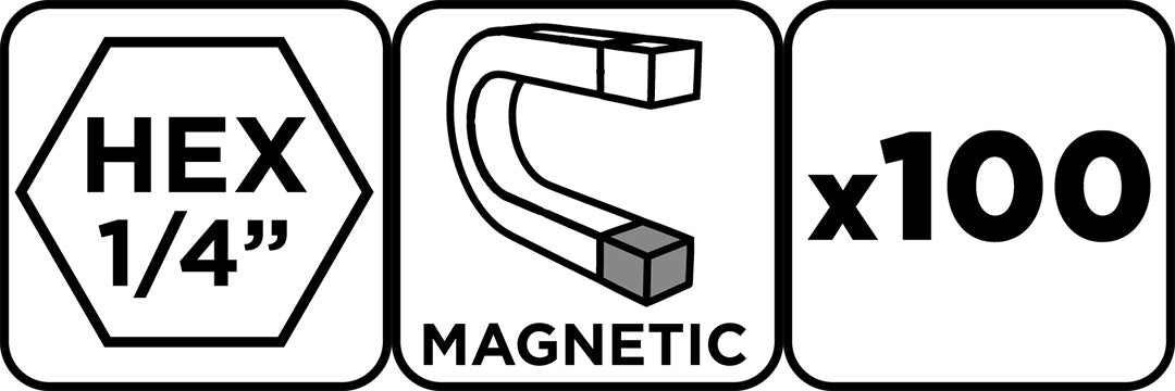 Sada bitov 25 mm, s magnetickým držiakom 60 mm, 100 ks. od GRAPHITE nájdeš na naravis.sk